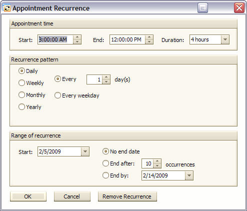 Allpro SchedulePro Appointment Recurrence Image